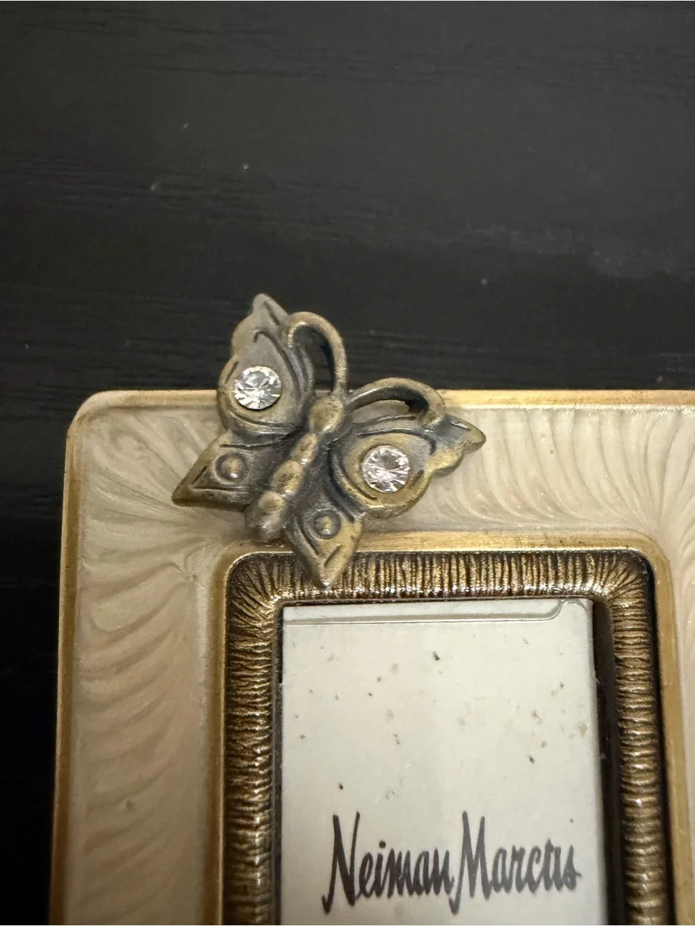Vintage Jay Strongwater for Neiman Marcus Mini Enameled Butterfly Picture Frame